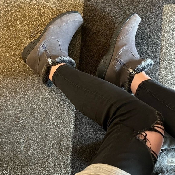 Khombu Suede Faux Fur Ankle Boots Size 9 - Picture 9 of 13